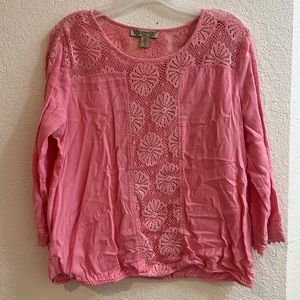 Coral 3/4 sleeve blouse
